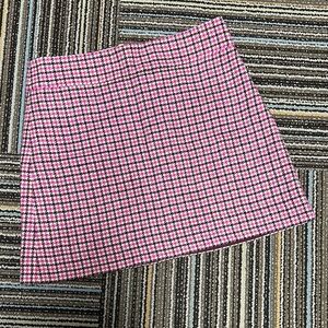 J. Crew Pink and White A-Line Mini Skirt